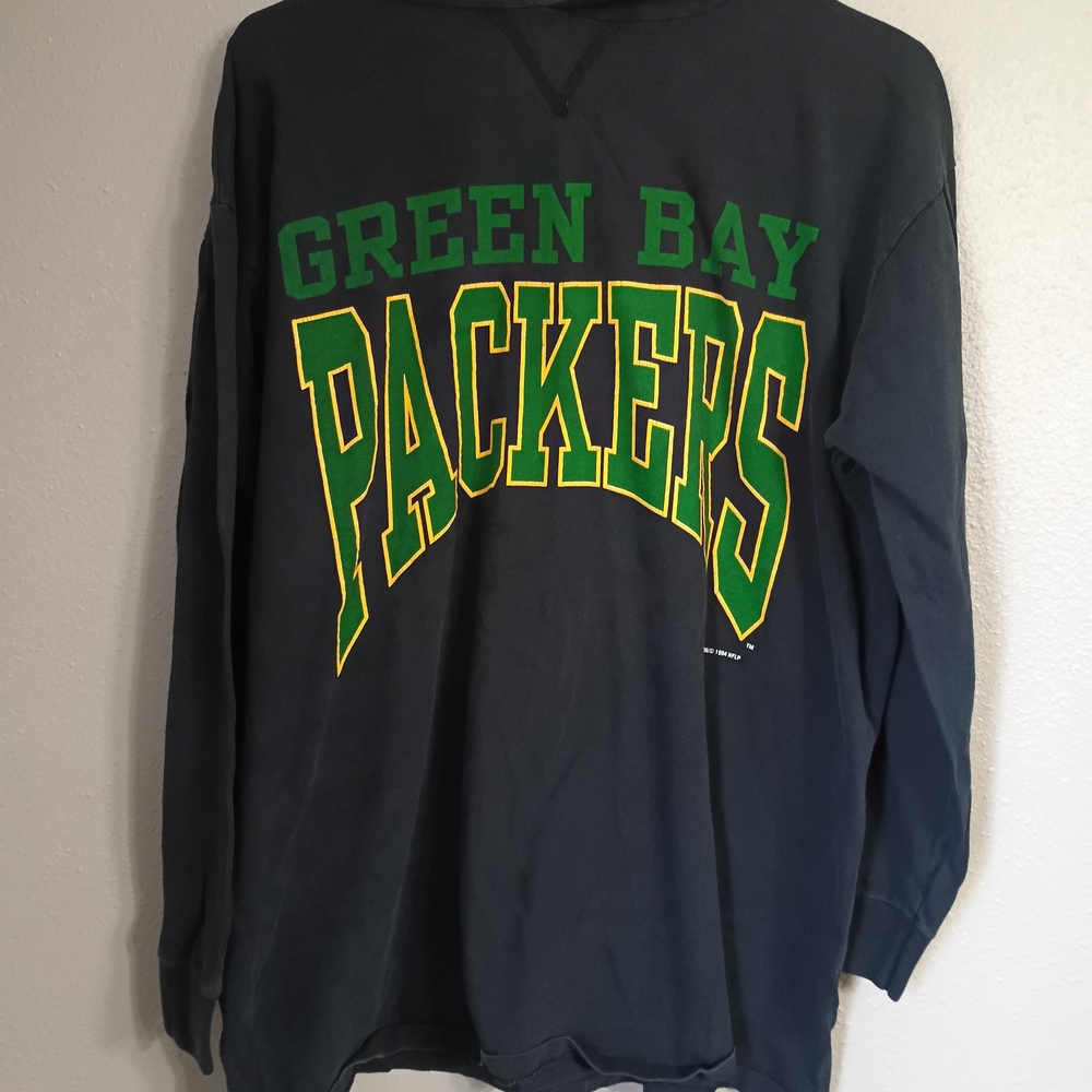 NFL Green Bay Packers Men's Long Sleeve Tee - Black Size Large